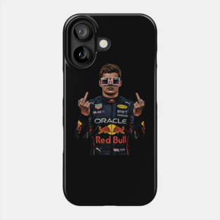 Memem Max Verstappen Middle finger Black white 90s Phone Case
