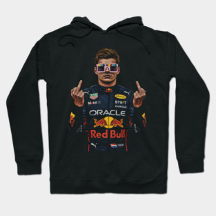 Memem Max Verstappen Middle finger Black white 90s Hoodie