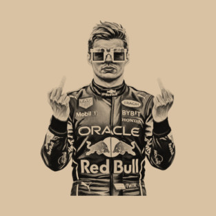 Memem Max Verstappen Middle finger Black T-Shirt