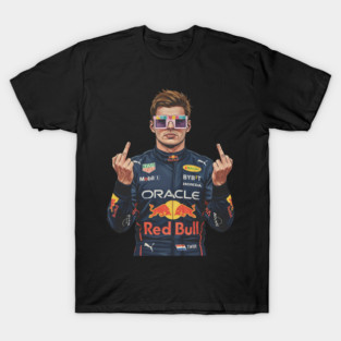 Max Verstappen Middle finger COmics Retro T-Shirt