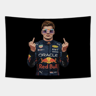 Max Verstappen Middle finger COmics Retro Tapestry