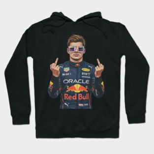Max Verstappen Middle finger COmics Retro Hoodie