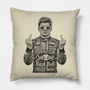 Max Verstappen Middle finger COmics 70s Pillow