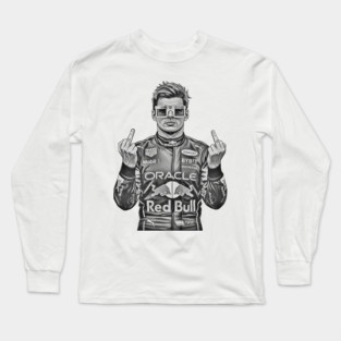 Max Verstappen Middle finger COmics 70s Long Sleeve T-Shirt
