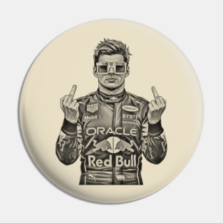Max Verstappen Middle finger COmics 70s Pin