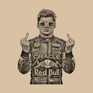 Max Verstappen Middle finger COmics 70s T-Shirt