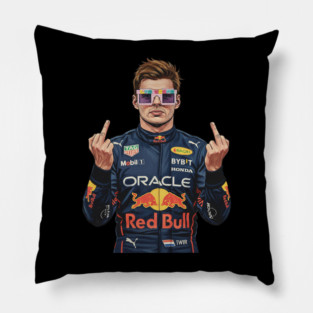 Max Verstappen Middle finger COmics 90s Pillow