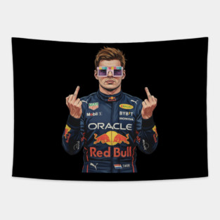 Max Verstappen Middle finger COmics 90s Tapestry