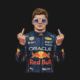 Max Verstappen Middle finger COmics 90s T-Shirt