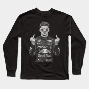 Max Verstappen Middle finger COmics 80s Long Sleeve T-Shirt
