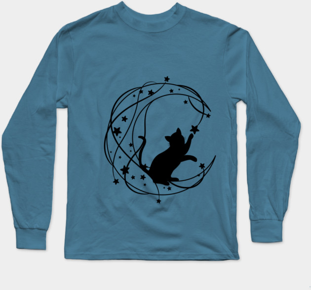 Lunar Cat Long Sleeve T-Shirt by Champanie's Store