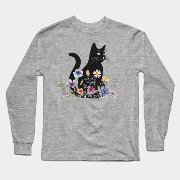Midnight Blooms Long Sleeve T-Shirt by Champanie's Store