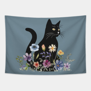 Midnight Blooms Tapestry
