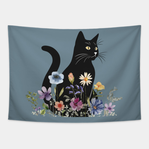 Midnight Blooms Tapestry by Champanie's Store