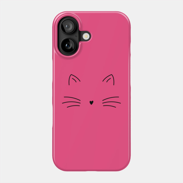 Elegant Minimalist Cat Line Art Phone Case by Champanie's Store