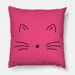 Elegant Minimalist Cat Line Art Pillow