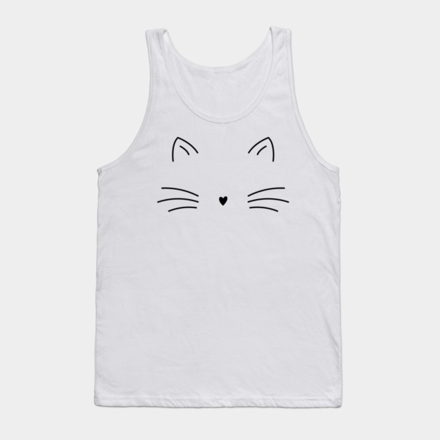Elegant Minimalist Cat Line Art Tank Top by Champanie's Store