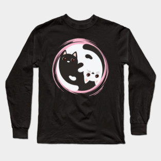 Yin & Yang Meowgic Long Sleeve T-Shirt
