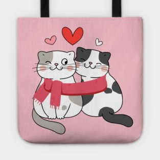 Romantic Kitty Couple Tote