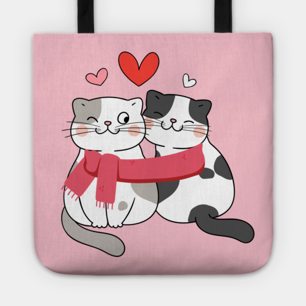 Romantic Kitty Couple Tote by Champanie's Store
