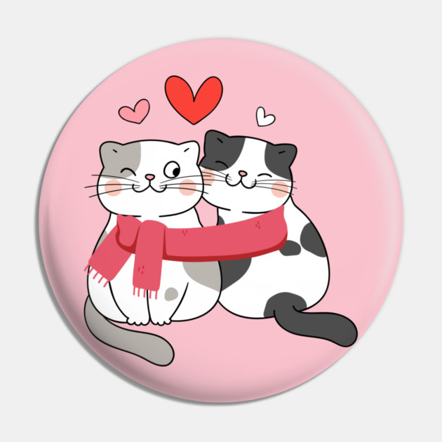 Romantic Kitty Couple Pin by Champanie's Store