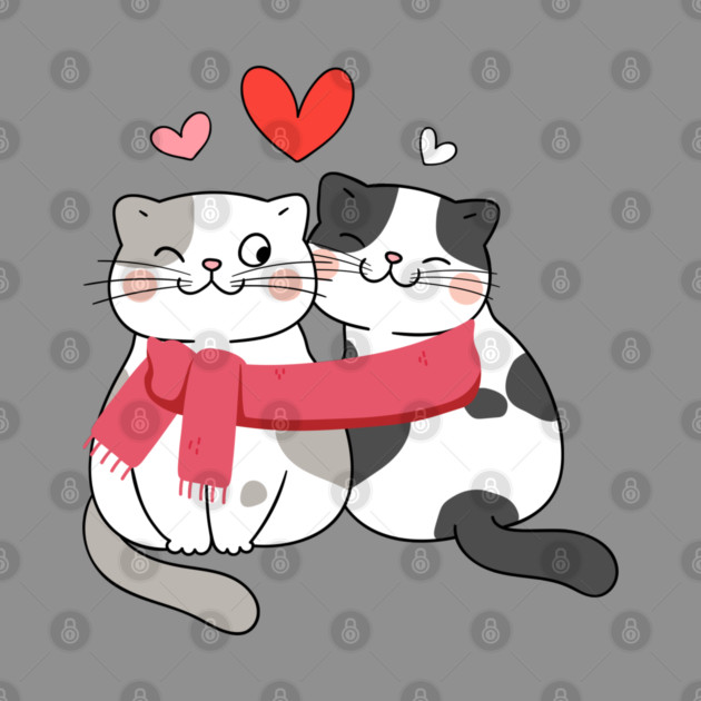 Romantic Kitty Couple by Champanie's Store