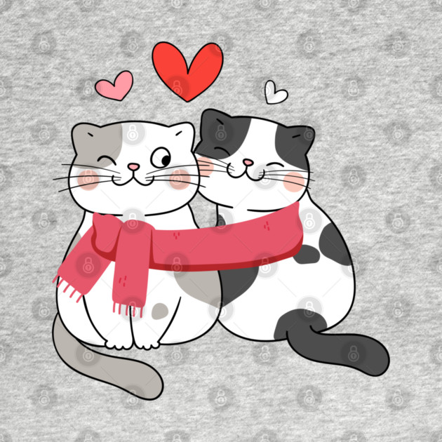 Romantic Kitty Couple by Champanie's Store