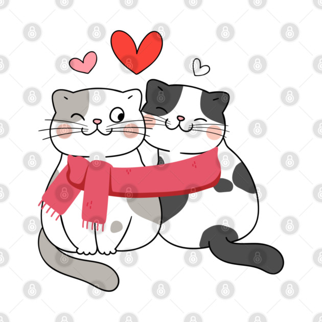 Romantic Kitty Couple by Champanie's Store
