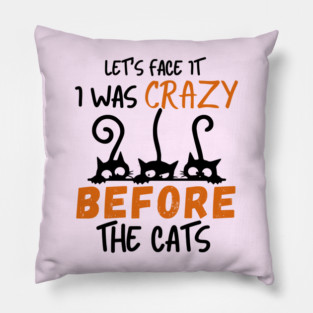 I Was Crazy Before Cats Pillow
