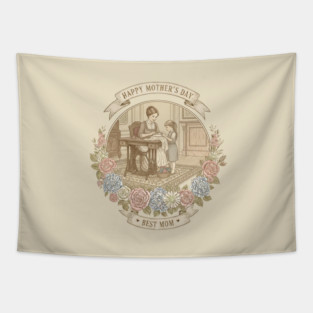 Happy Mothers Day Best Mom Gift Tapestry
