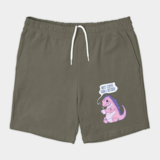 Pink Dinosaur Coffee Lover - Coffee First, Then I Destroy Shorts