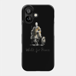 Walk for Peace Monks with Aloka Dog Peace Phone Case