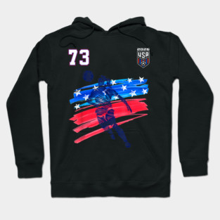 American USA Flag Soccer Jersey Favorite Lucky Number 73 Women Men Hoodie