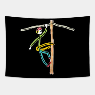 Lineman Stickman Tapestry