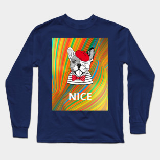 Party Frenchie Dog Long Sleeve T-Shirt