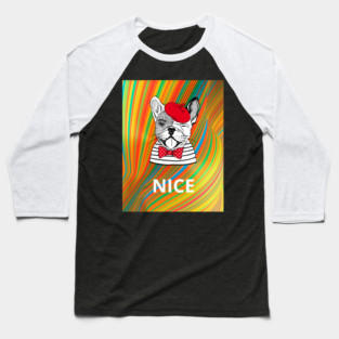 Party Frenchie Dog Baseball T-Shirt