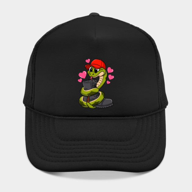 Red Hat Snake Loves Combat Boot Valentine by belownormal