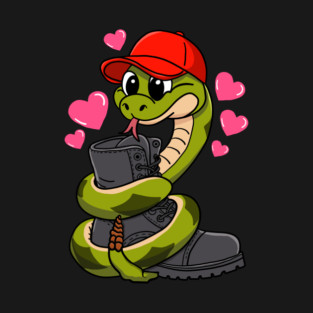 Red Hat Snake Loves Combat Boot Valentine T-Shirt