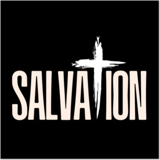 Salvation – Minimalist Christian Faith Typography Design Posters and Art