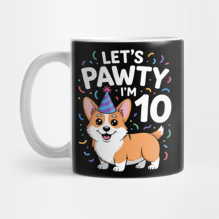 10 Years Old Corgi Dog Lover 10th Birthday Party Outfit Kid Mug