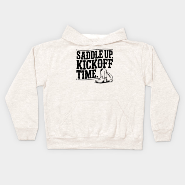 Saddle Up. Kickoff Time. Kids Hoodie by Frank Ring
