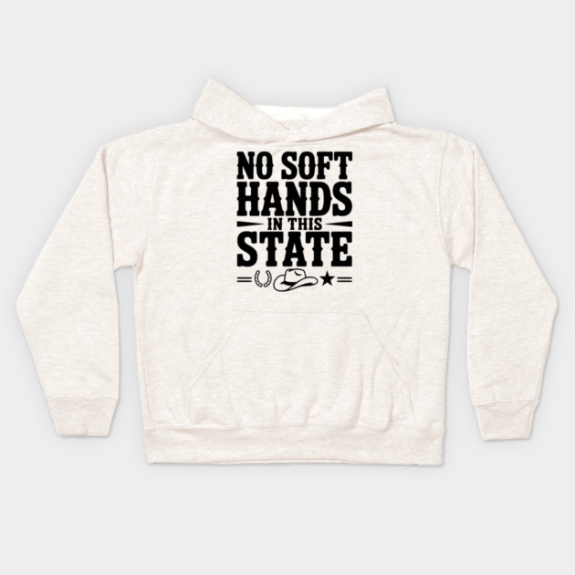 No Soft Hands in this State Kids Hoodie by Frank Ring
