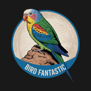 Colorful Retro Red-rumped Parrot Bird T-Shirt