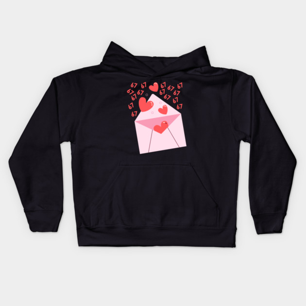 67 Love Letter Kids Hoodie by Creatifly Graphic Tees