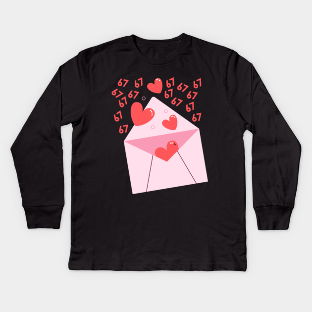 67 Love Letter Kids Long Sleeve T-Shirt by Creatifly Graphic Tees