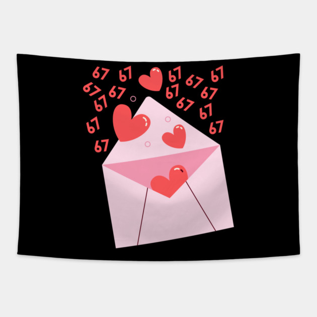 67 Love Letter Tapestry by Creatifly Graphic Tees