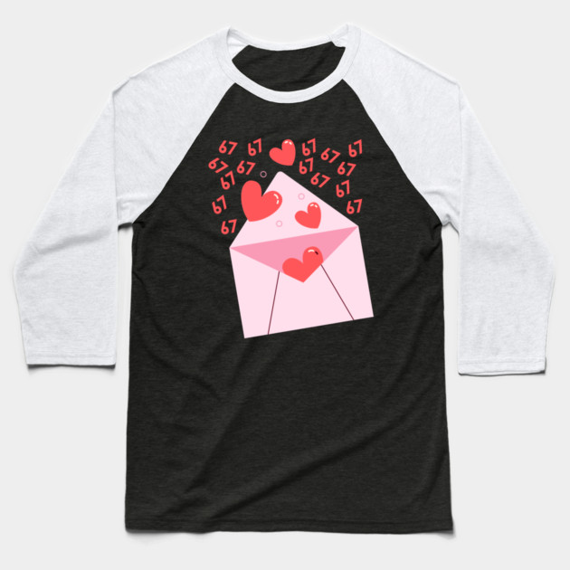 67 Love Letter Baseball T-Shirt by Creatifly Graphic Tees