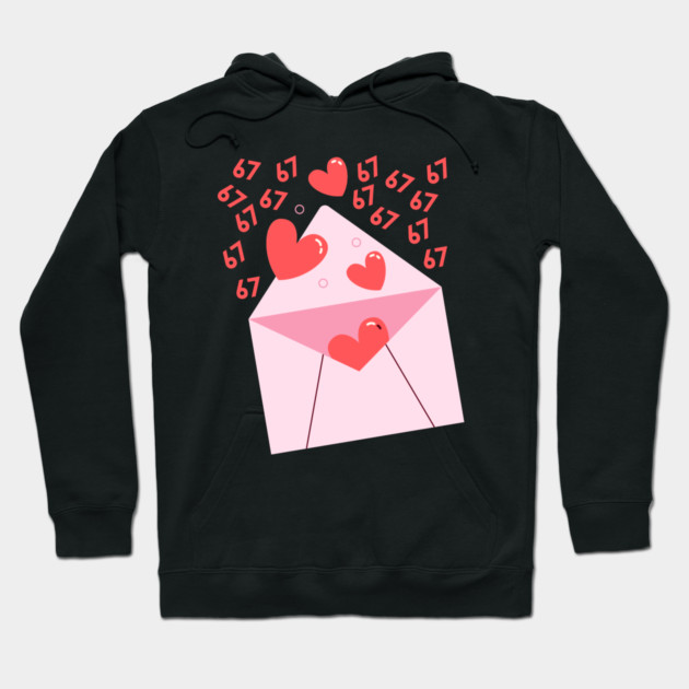 67 Love Letter Hoodie by Creatifly Graphic Tees