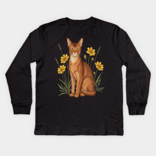 Abyssinian Cat Garden Aesthetic Kids Long Sleeve T-Shirt