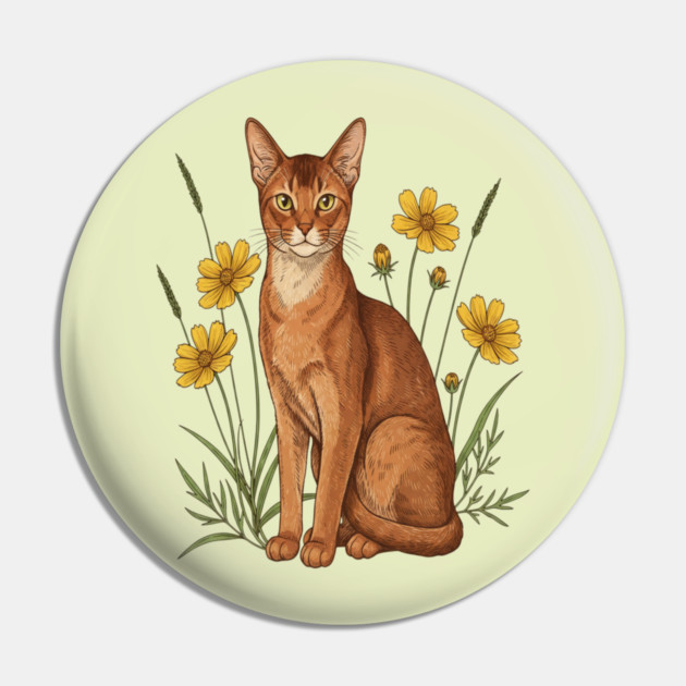 Abyssinian Cat Garden Aesthetic Pin by BirdsnStuff